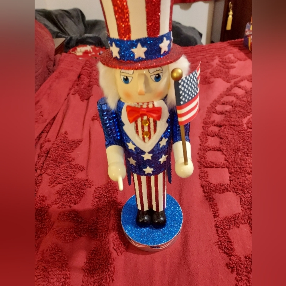 Tall Uncle Sam Glam Blinged Out Sequined Nutcracker By Village And 2003
